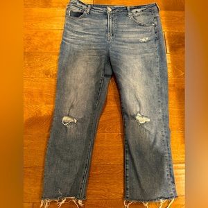 Risen Straight Leg Medium Wash Denim